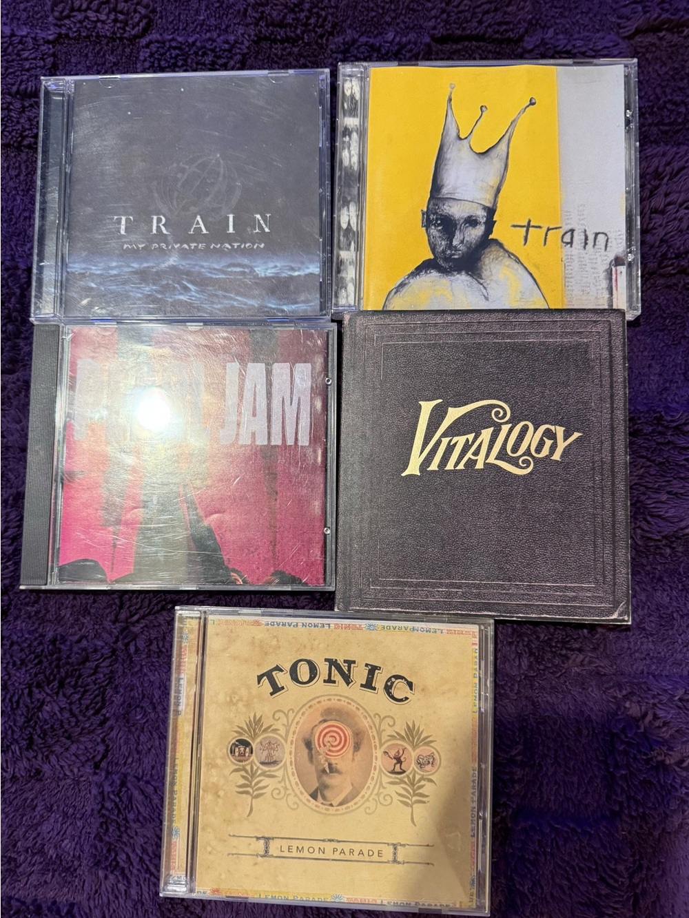 Lot of 5 Alternative Rock CDs - Pearl Jam, Train, Tonic